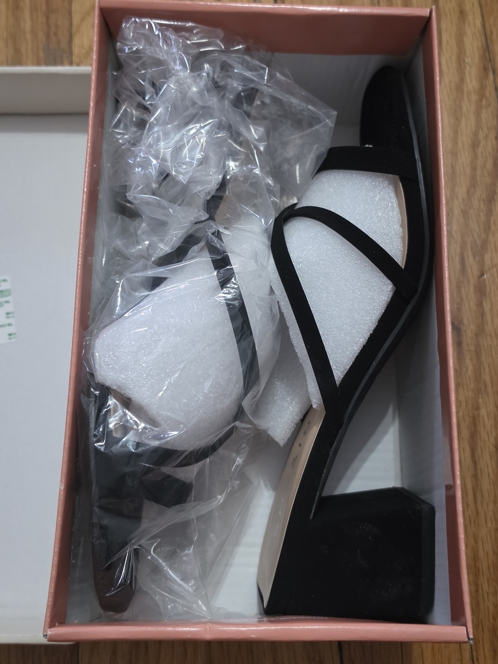 SHEIN Black Crisscross Block Heel Sandals